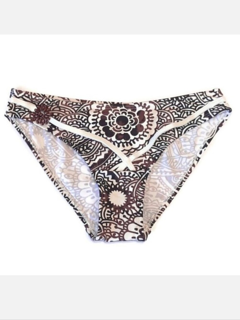 3/$20 NEW Kris Line Strappy Bikini Bottom Wood Accent Boho Tribal Medallion